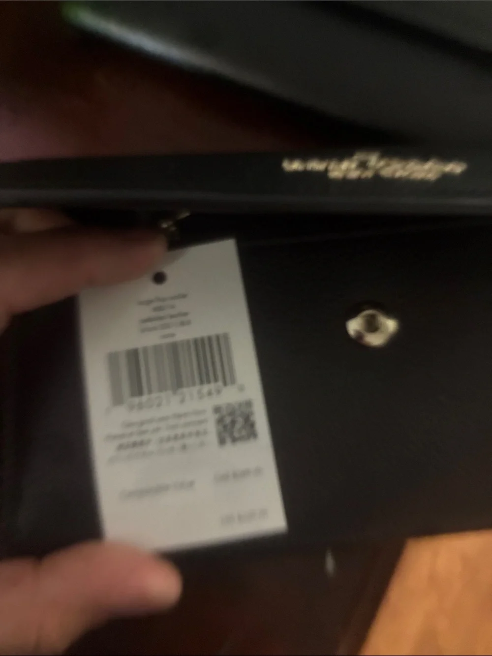 kate spade Black Leather Men's Wallet with Gold Logo